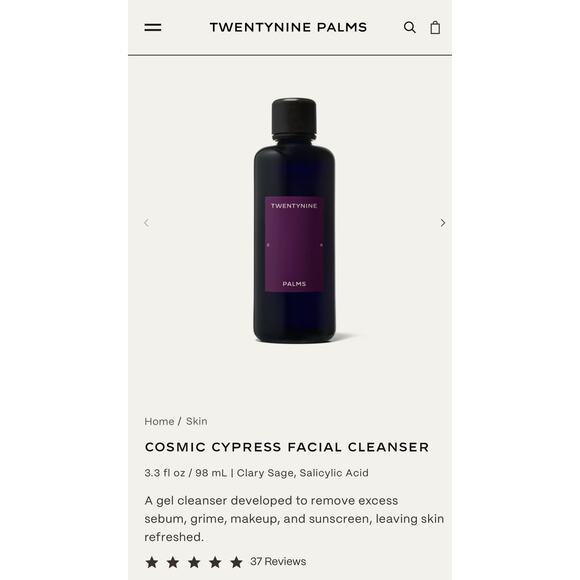 $39 New Twentynine Palms Cosmic Cypress Facial Cleanser - Picture 2 of 6